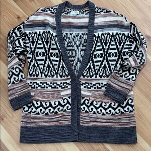 Lucky Brand Geometric Patterned Cardigan